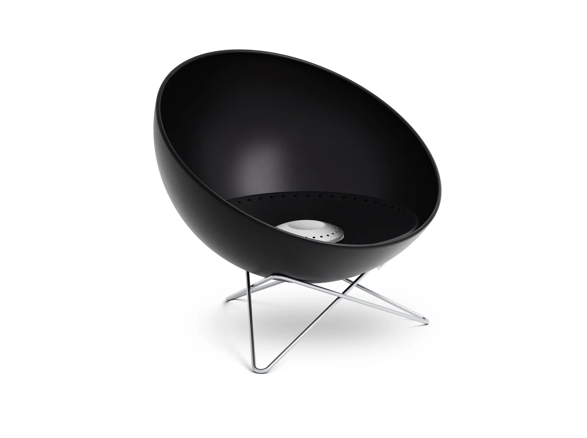 BOWL 70 Feuerstelle, Schwarz-Silber, Sternstativ Höfats