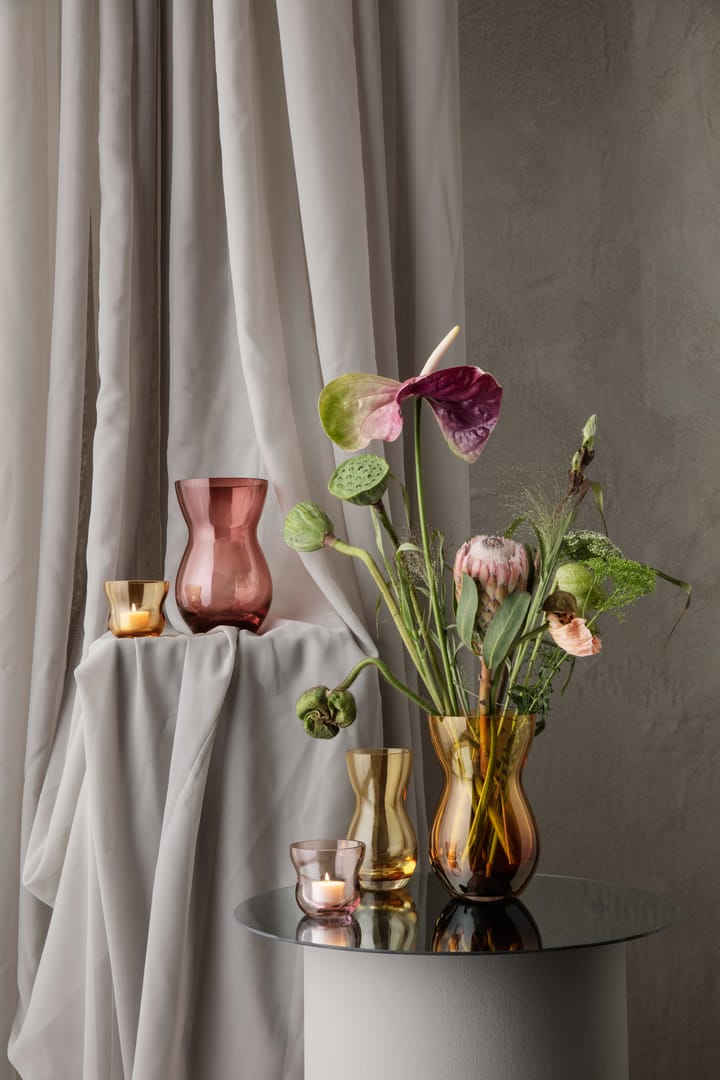 Calabas Vase 21cm - Duo burgundy-amber - Holmegaard