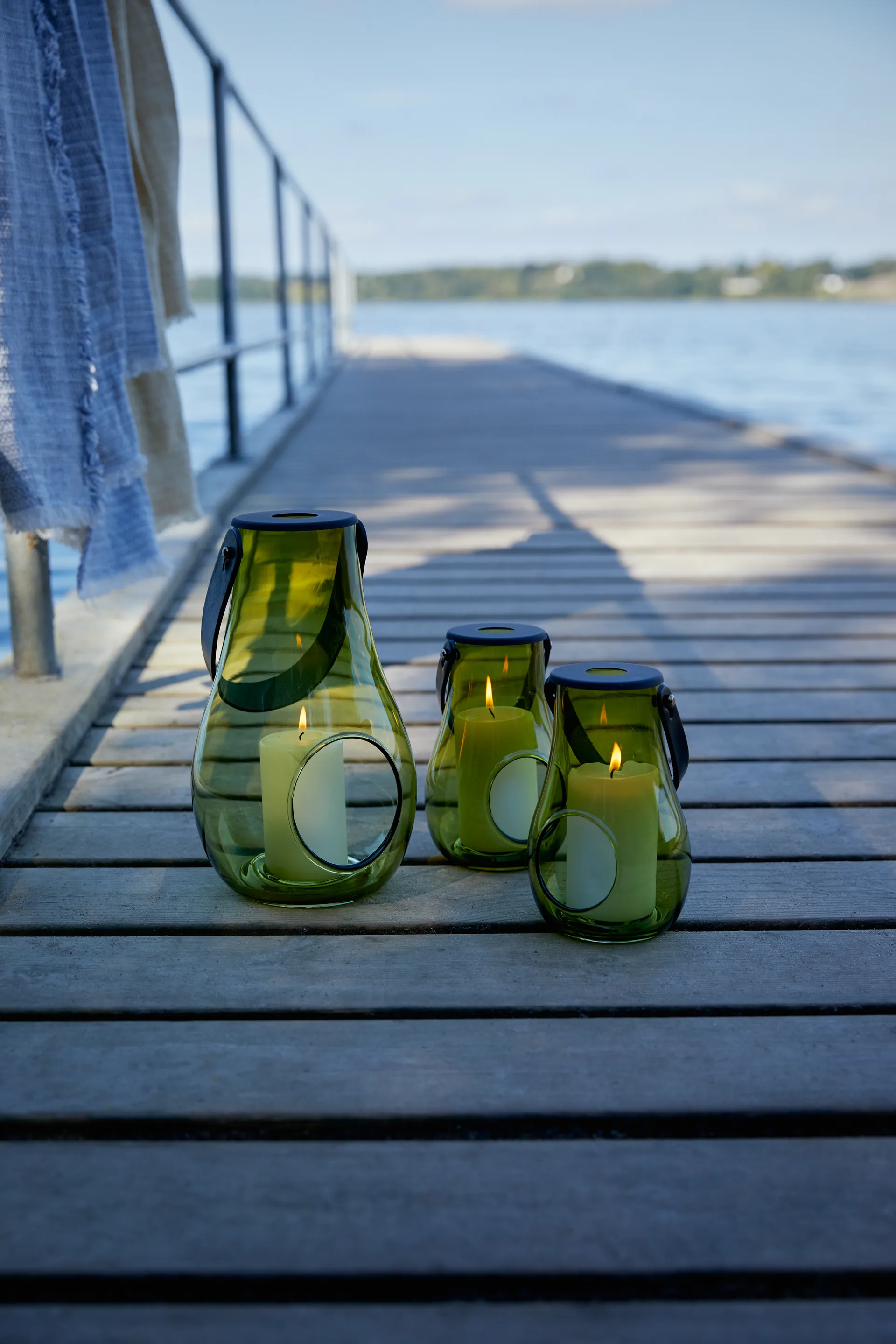 Design With Light Windlicht olivgrün, 25cm Holmegaard