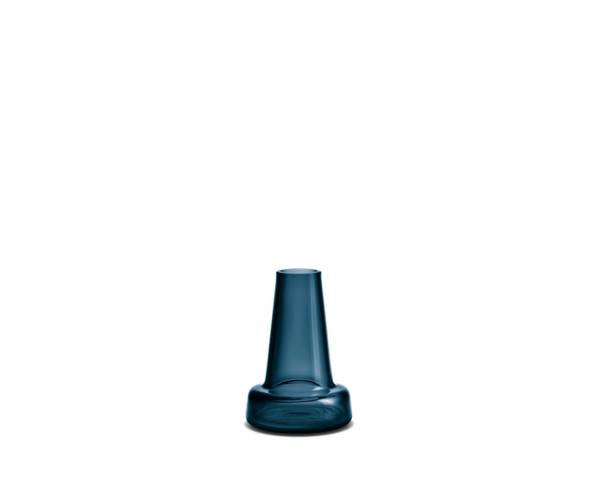 Holmegaard Flora Vase mit langem Hals 12 cm Dunkelblau