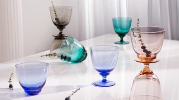 Flow Glas auf Fuß 35cl - Dunkelblau - Holmegaard