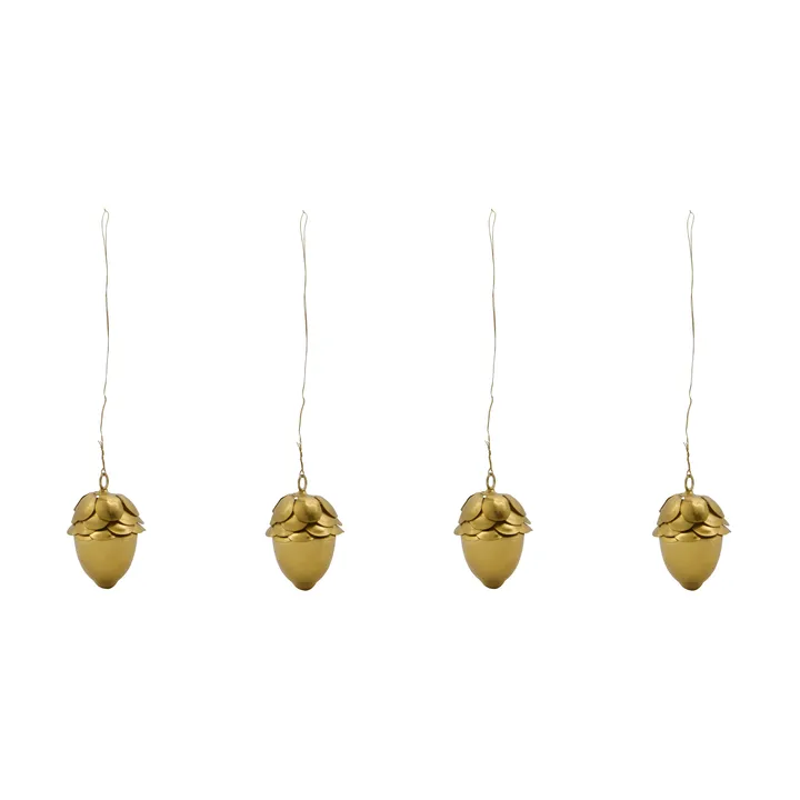 Acorn Dekorationsanhänger 4er Pack - Gold - House Doctor
