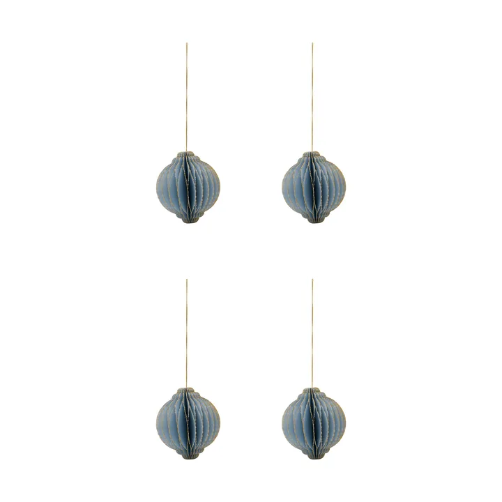 Alsta Weihnachtshänger 4er Pack - Hellblau, Ø8 cm - House Doctor