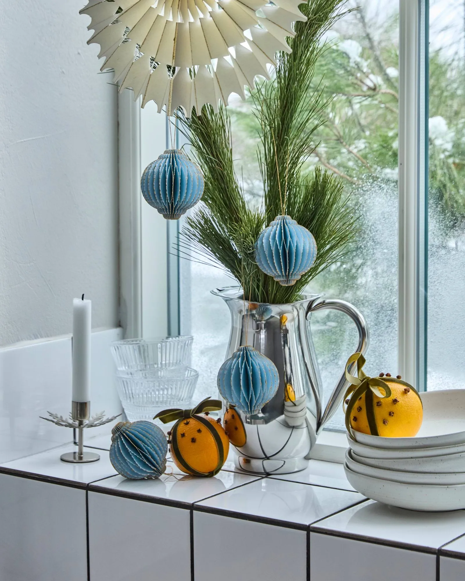 Alsta Weihnachtshänger 4er Pack, Hellblau, Ø8 cm House Doctor