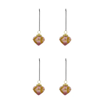 Amore Weihnachtsanhänger 4er Pack - Rosa - House Doctor