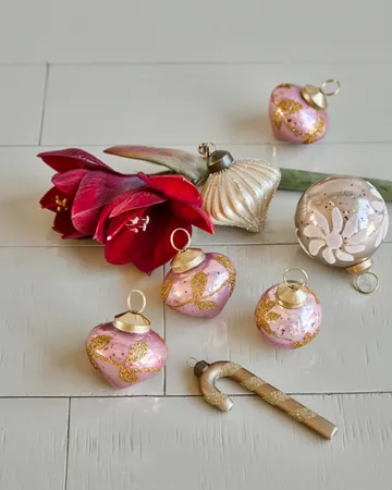 Amore Weihnachtsanhänger 4er Pack - Rosa - House Doctor