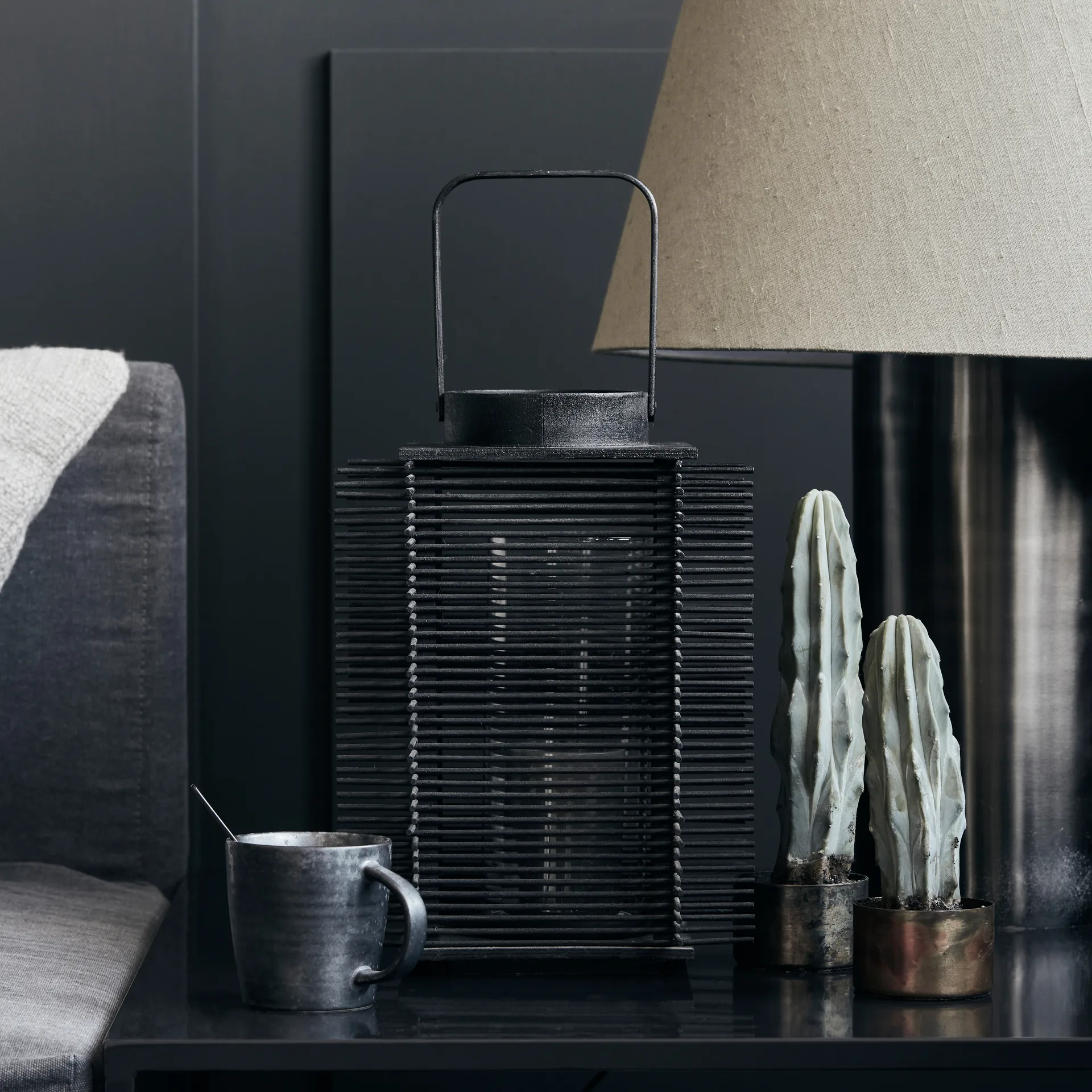 Asi Laterne 46cm, Schwarz House Doctor