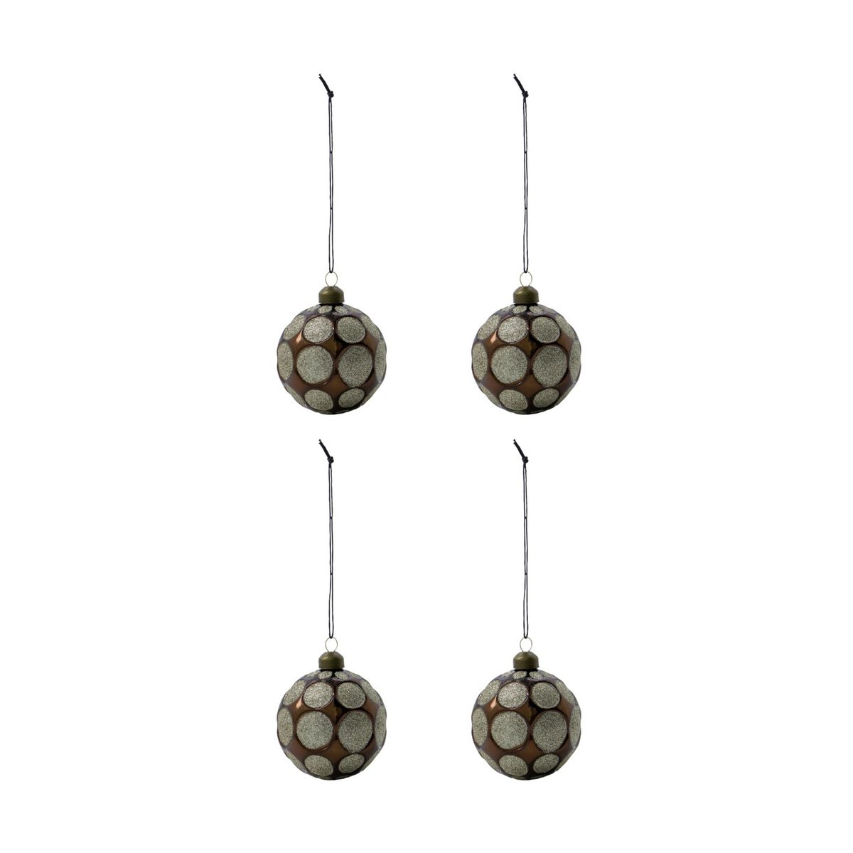 House Doctor Auro Weihnachtskugel Ø8 cm 4er-Pack Braun