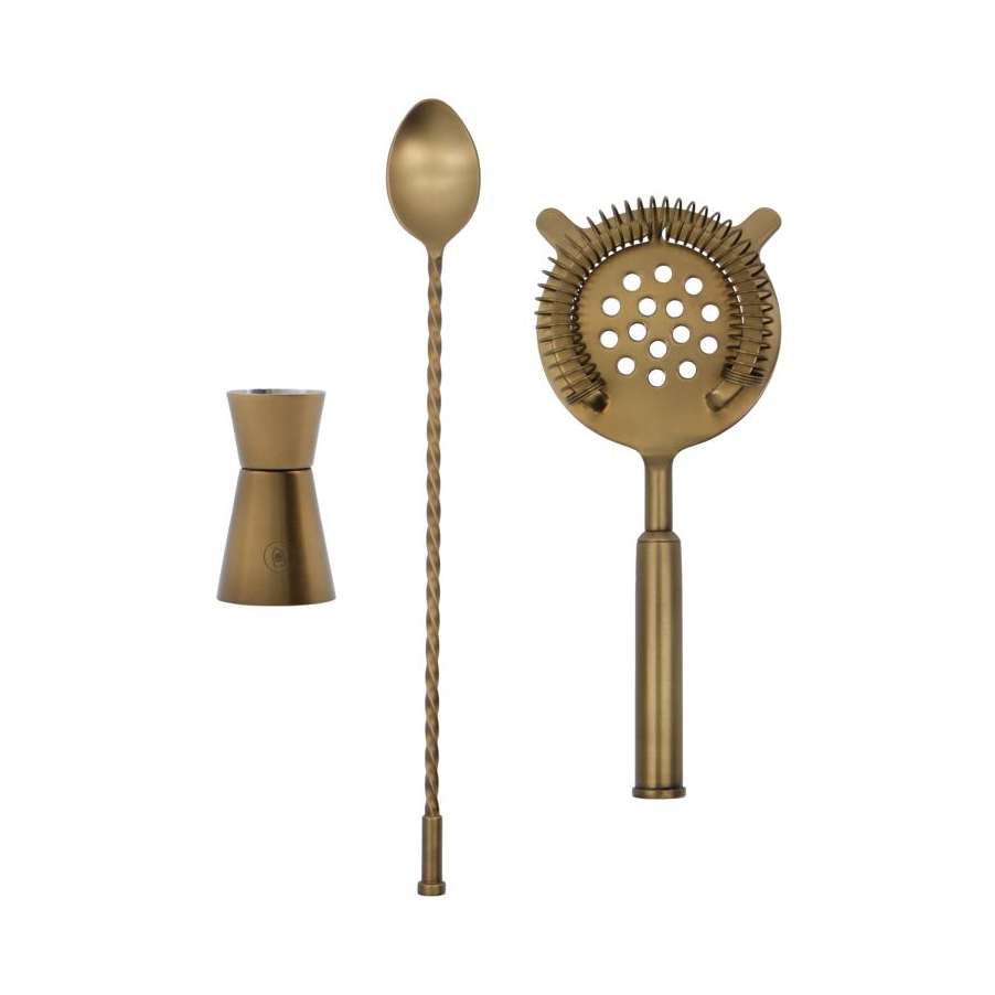House Doctor Baar Cocktail-Set 3er-Pack Antik Messing