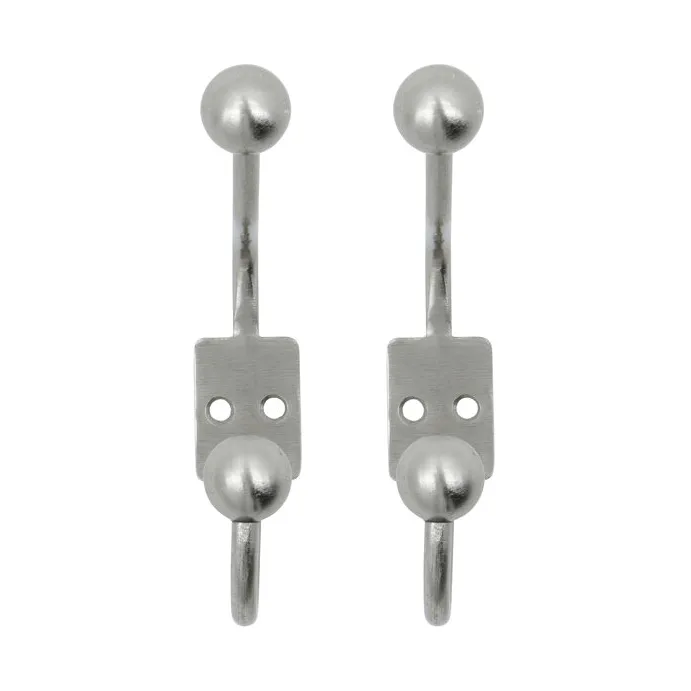 Ball Haken 2er-Pack, Silber-Finish, Ø7x13 cm House Doctor