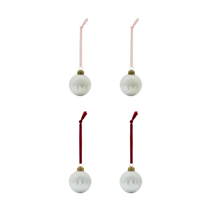 Bano Christbaumkugeln 4er Pack - Silber - House Doctor