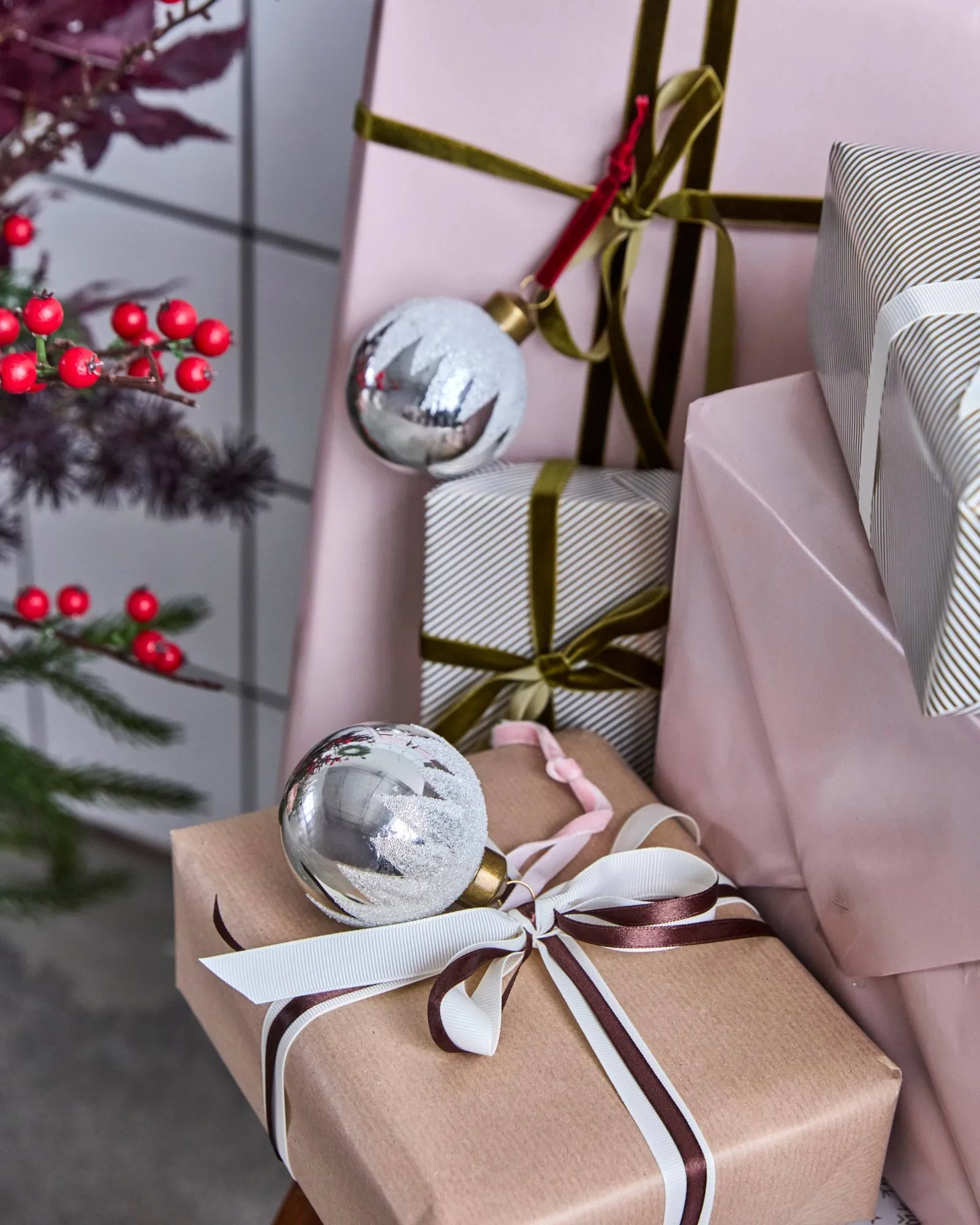Bano Christbaumkugeln 4er Pack, Silber House Doctor