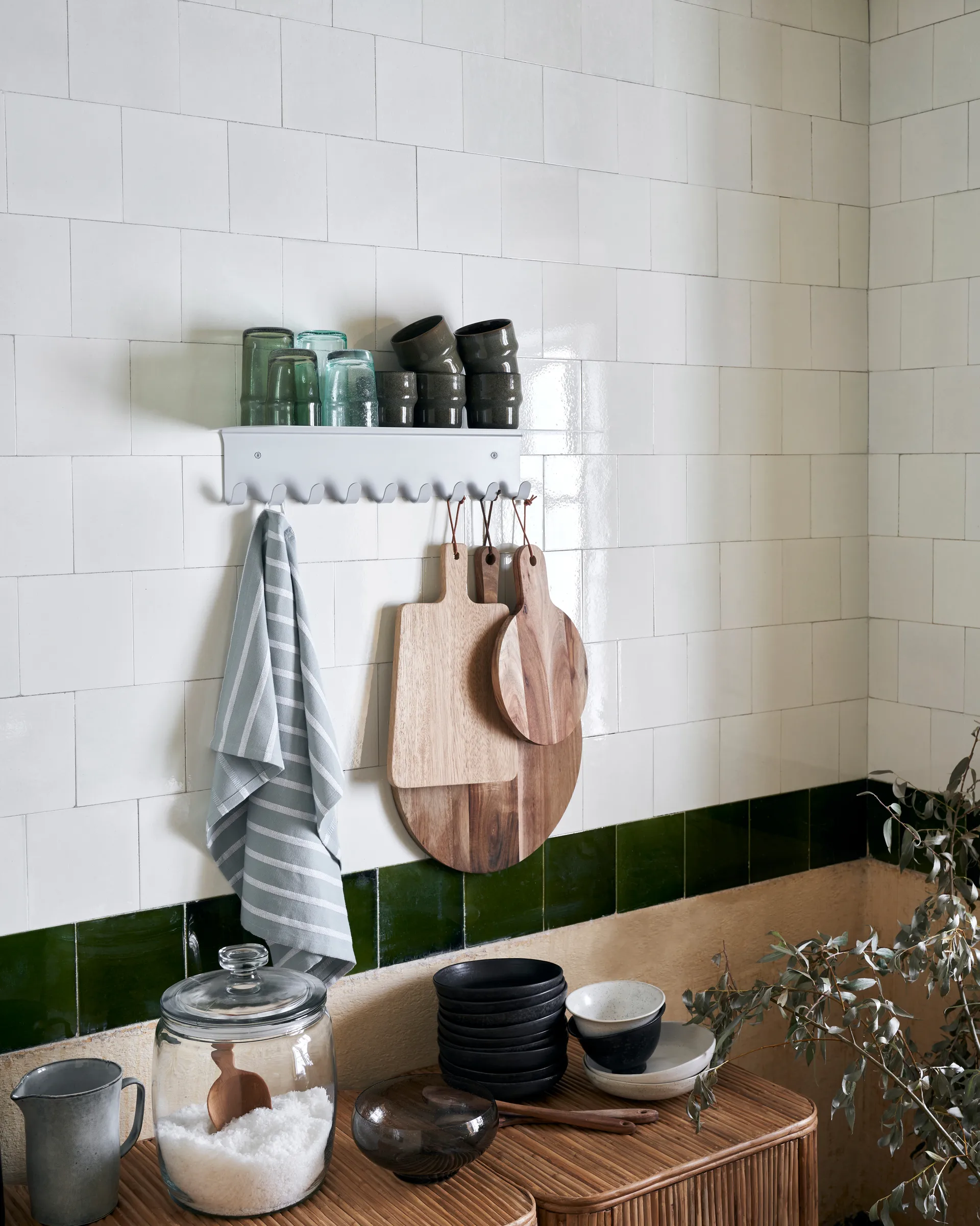 Book Hänger 9 Haken 18x60 cm, Hellgrau House Doctor