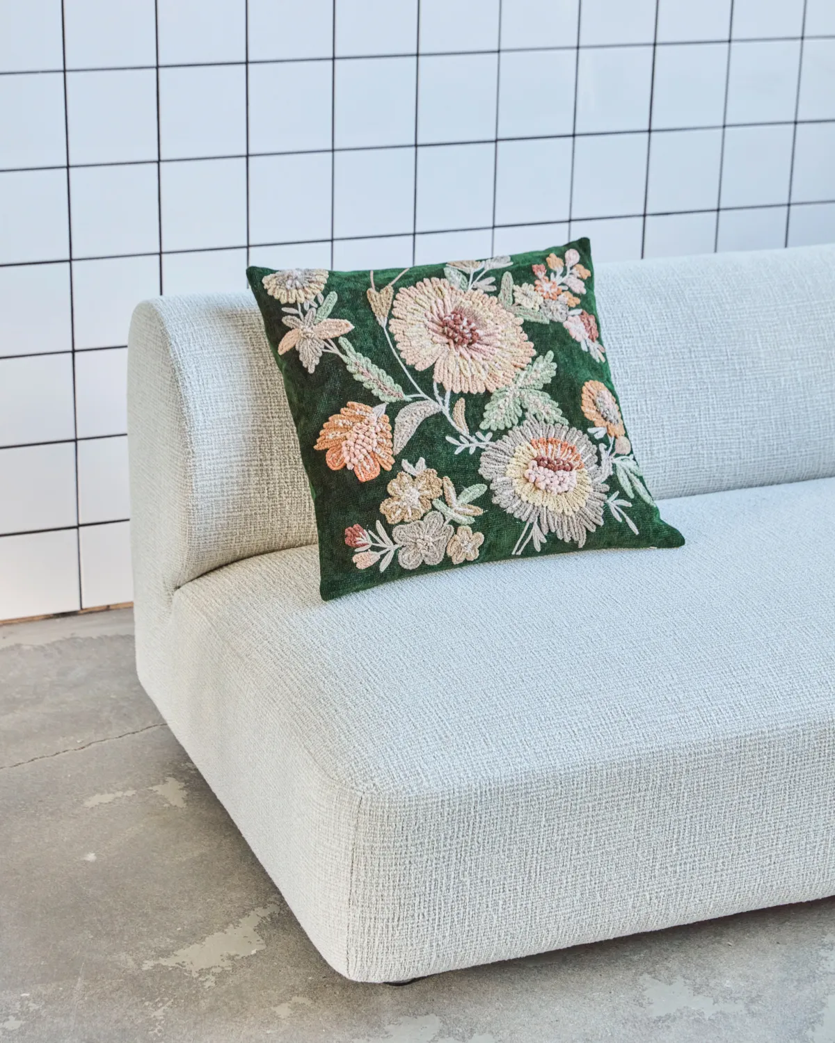 Bota Kissenbezug, Grün-rosa, 50x50 cm House Doctor