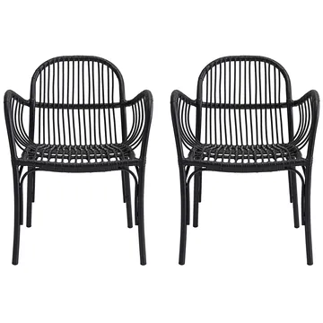 Brea Rattanstuhl 2er Pack Schwarz - House Doctor