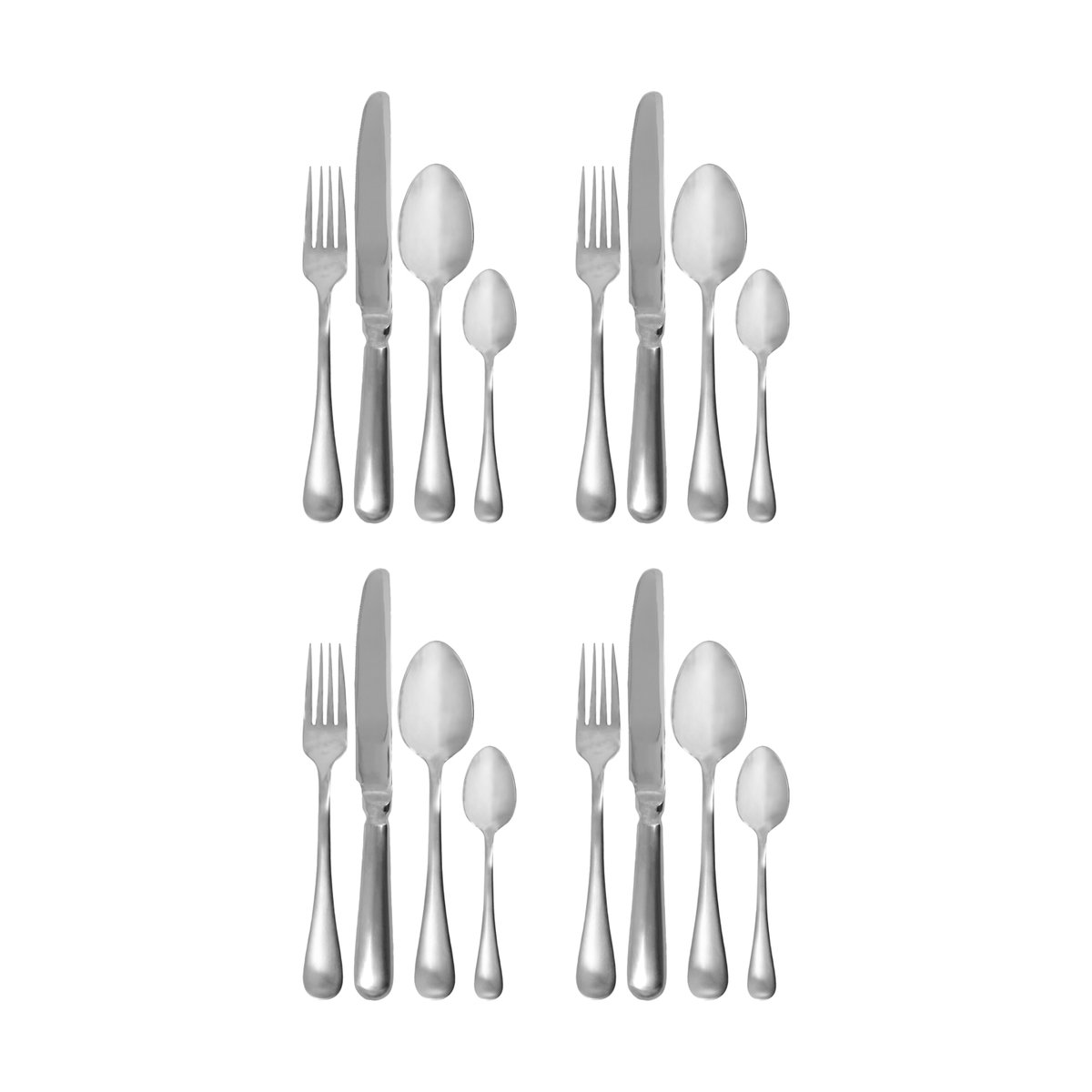 House Doctor Brush Besteckset 16-teilig Silber Finish
