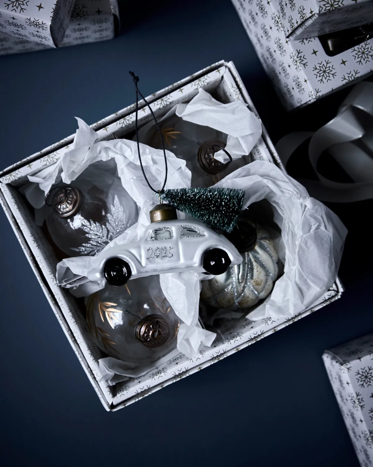 Car Weihnachtsschmuck, Weiß-silber House Doctor