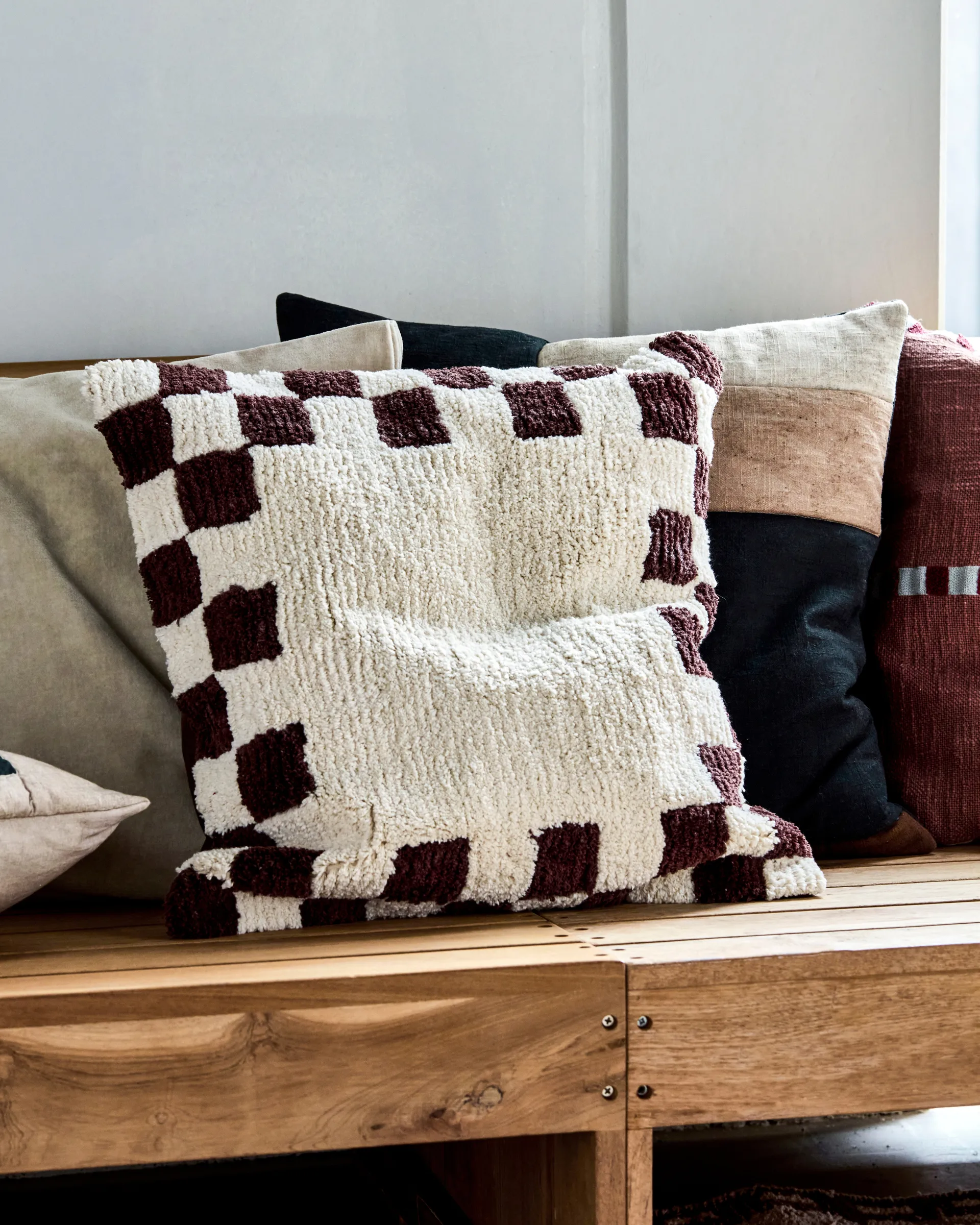 Chess Kissenbezug, Brun-off-White, 50x50 cm House Doctor