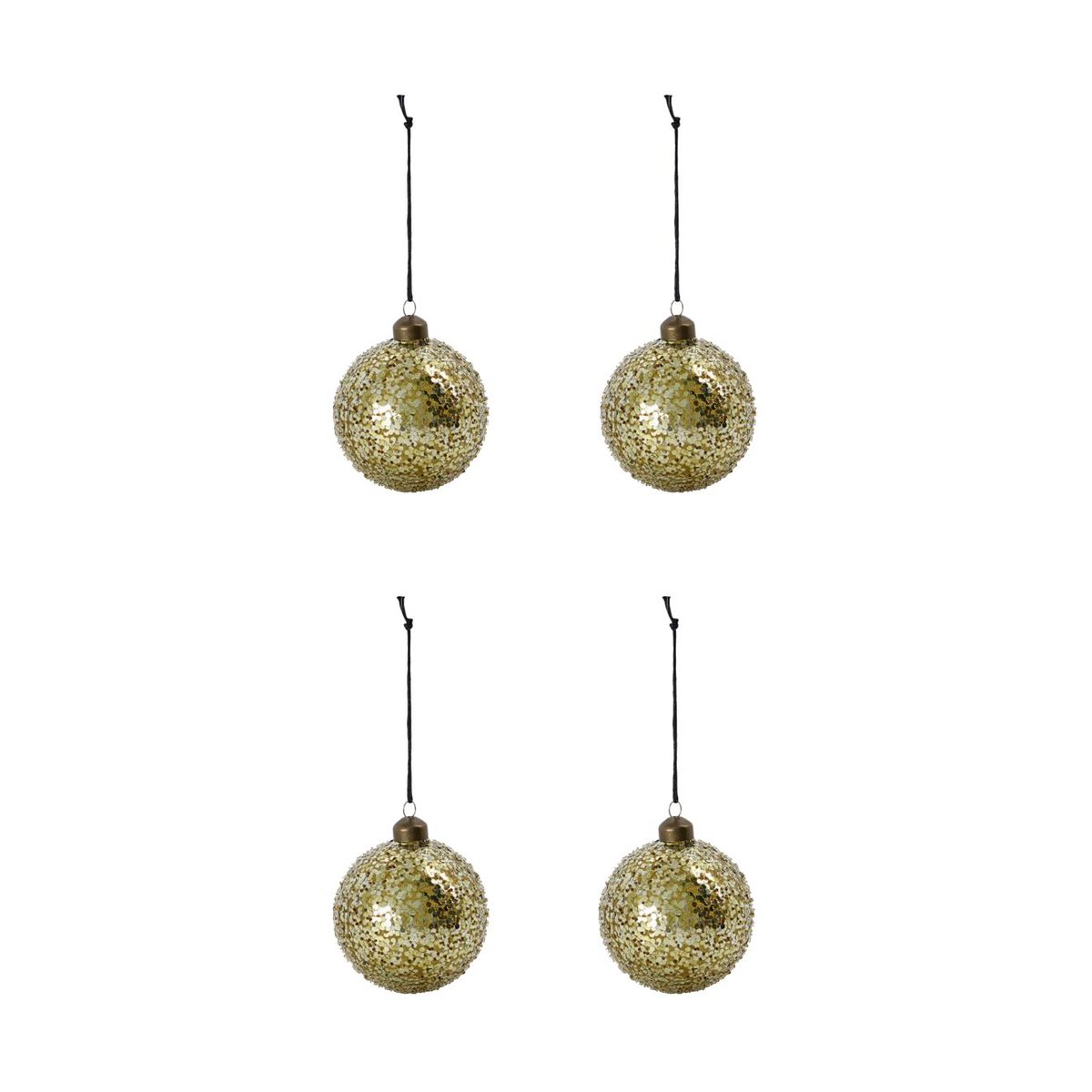 House Doctor Chosen Weihnachtskugel Ø8 cm 4er-Pack Gold