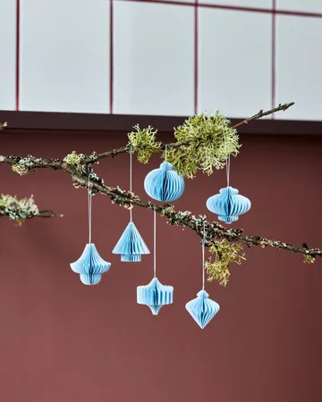 Comb Weihnachtshänger 6-teilig - Hellblau - House Doctor