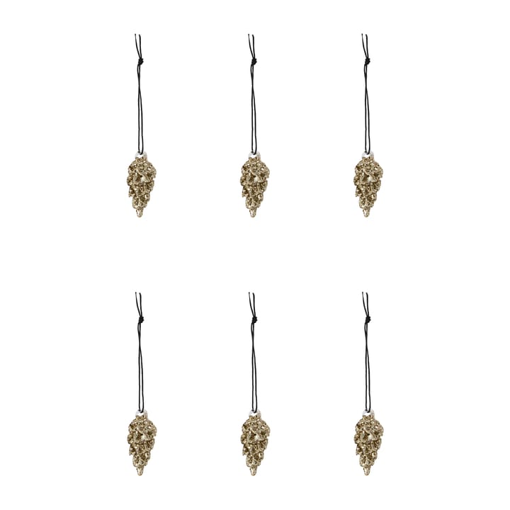 Cone Weihnachtsanhänger 5,5cm 6er Pack, Gold House Doctor