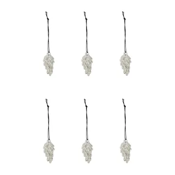 Cone Weihnachtsanhänger 5,5cm 6er Pack - Silver - House Doctor