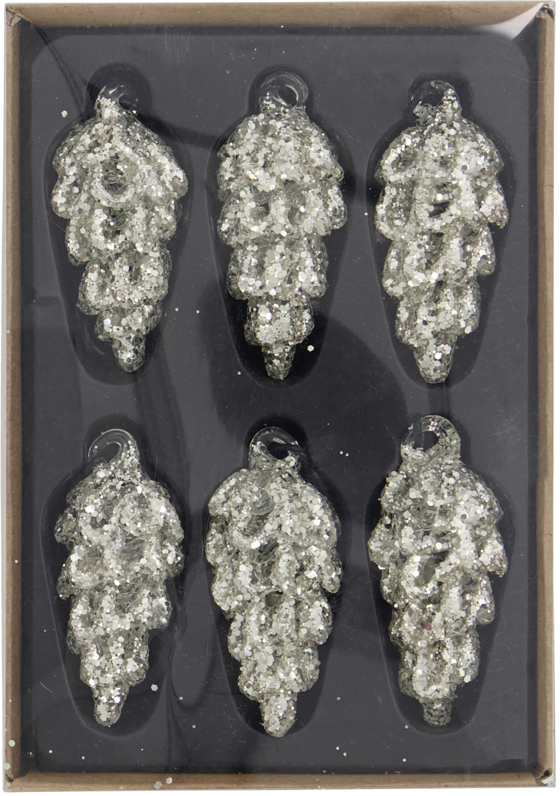 Cone Weihnachtsanhänger 5,5cm 6er Pack, Silver House Doctor