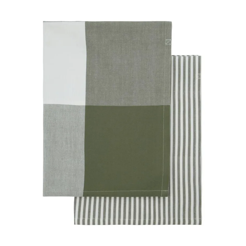 Cook Geschirrtuch 55x75 cm 2er-Pack, Olivgrün House Doctor