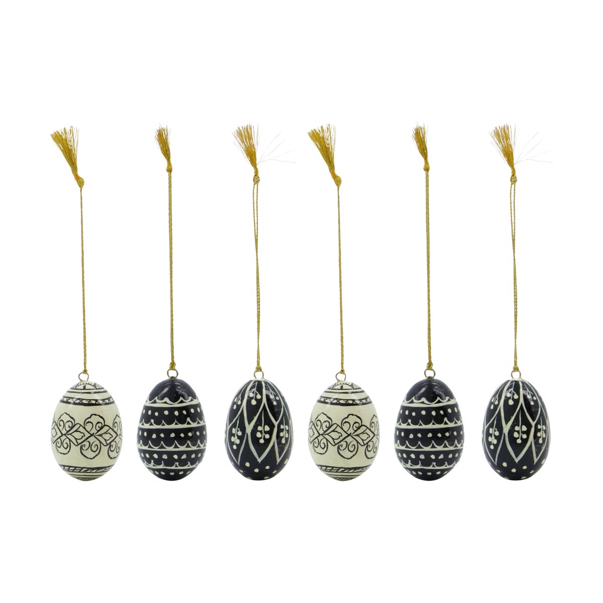 House Doctor Deco Ostereier 5 cm 6-teilig Black-offwhite