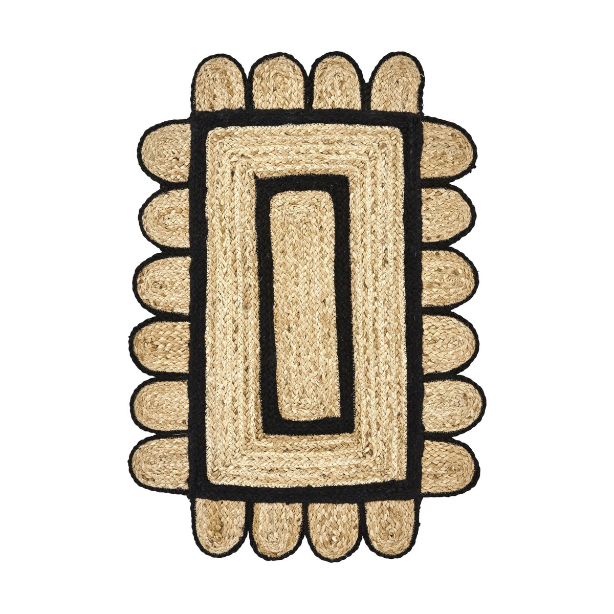 House Doctor Denta Fußabtreter Schwarz-natur, 60x90 cm
