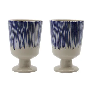 Diva Tasse auf Fuß 25 cl 2-teilig - Off white-Blau - House Doctor