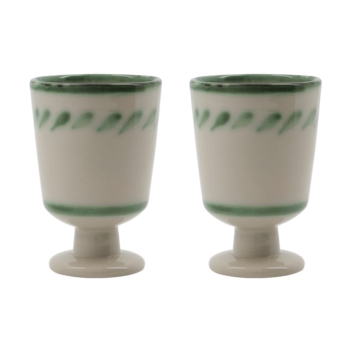 Diva Tasse auf Fuß 25 cl 2-teilig - Off white-Grün - House Doctor