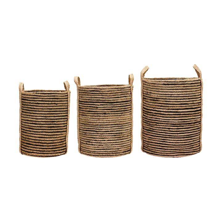 Dungi Aufbewahrungskörbe 3er-Pack - Schwarz-natur - House Doctor