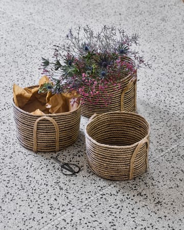 Dungi Aufbewahrungskörbe niedrig 3-teilig - Schwarz-natur - House Doctor