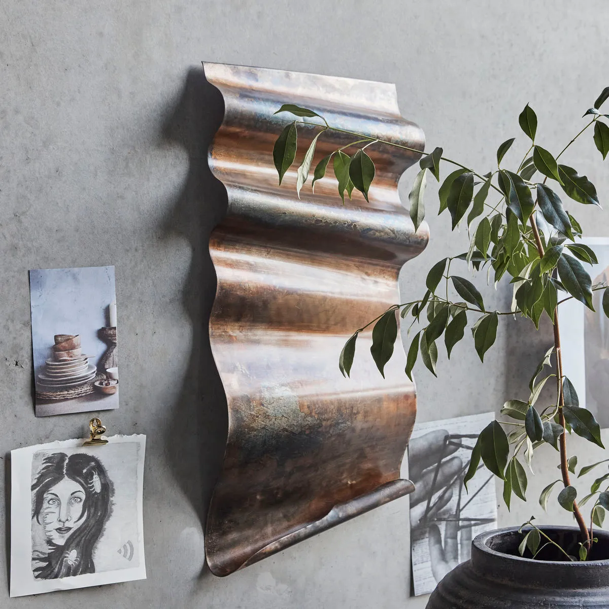 Faha wall art 30x60 cm, Antik Braun House Doctor