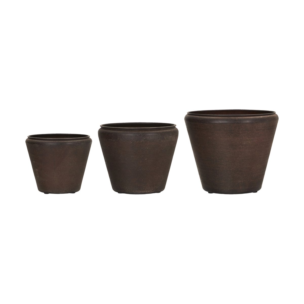 House Doctor Funnel Blumentopf 3-teilig Antikbraun
