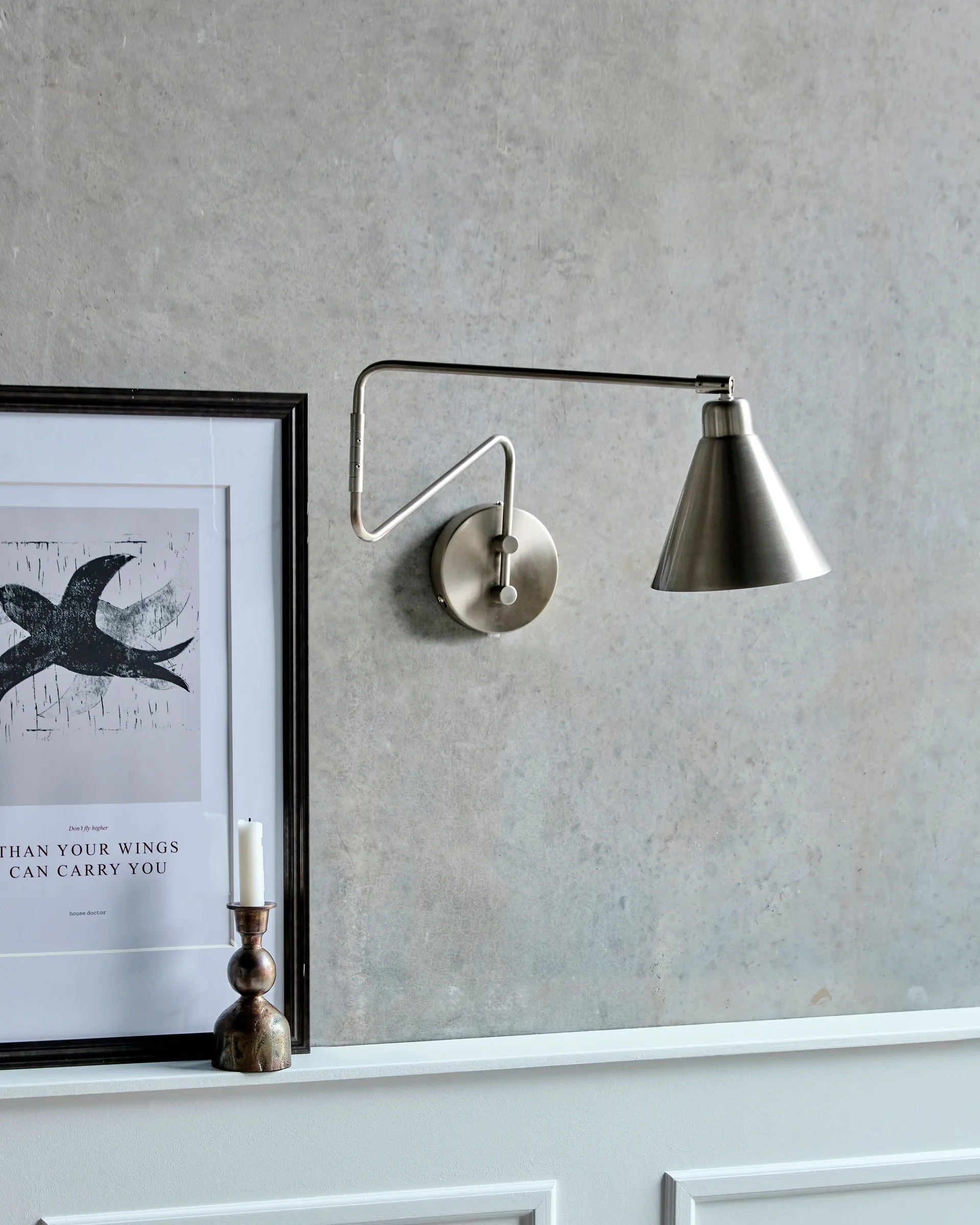 Game Wandleuchte gebürstetes Silber, Groß, 76 cm House Doctor