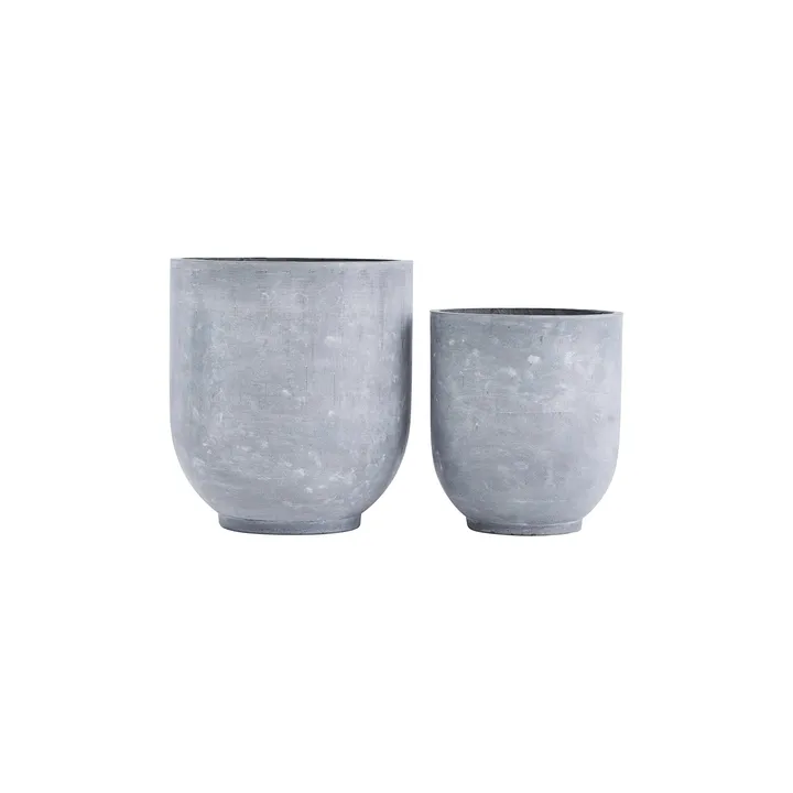 Gard Blumentopf Set von 2 - Grau - House Doctor