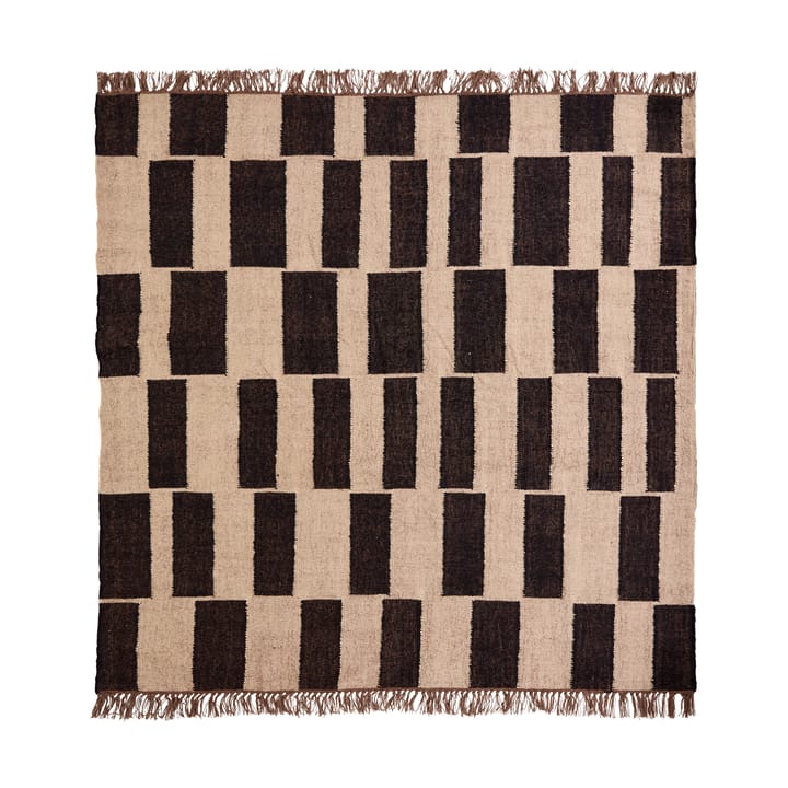 Graph Teppich - Schwarz-natur, 180x180 cm - House Doctor