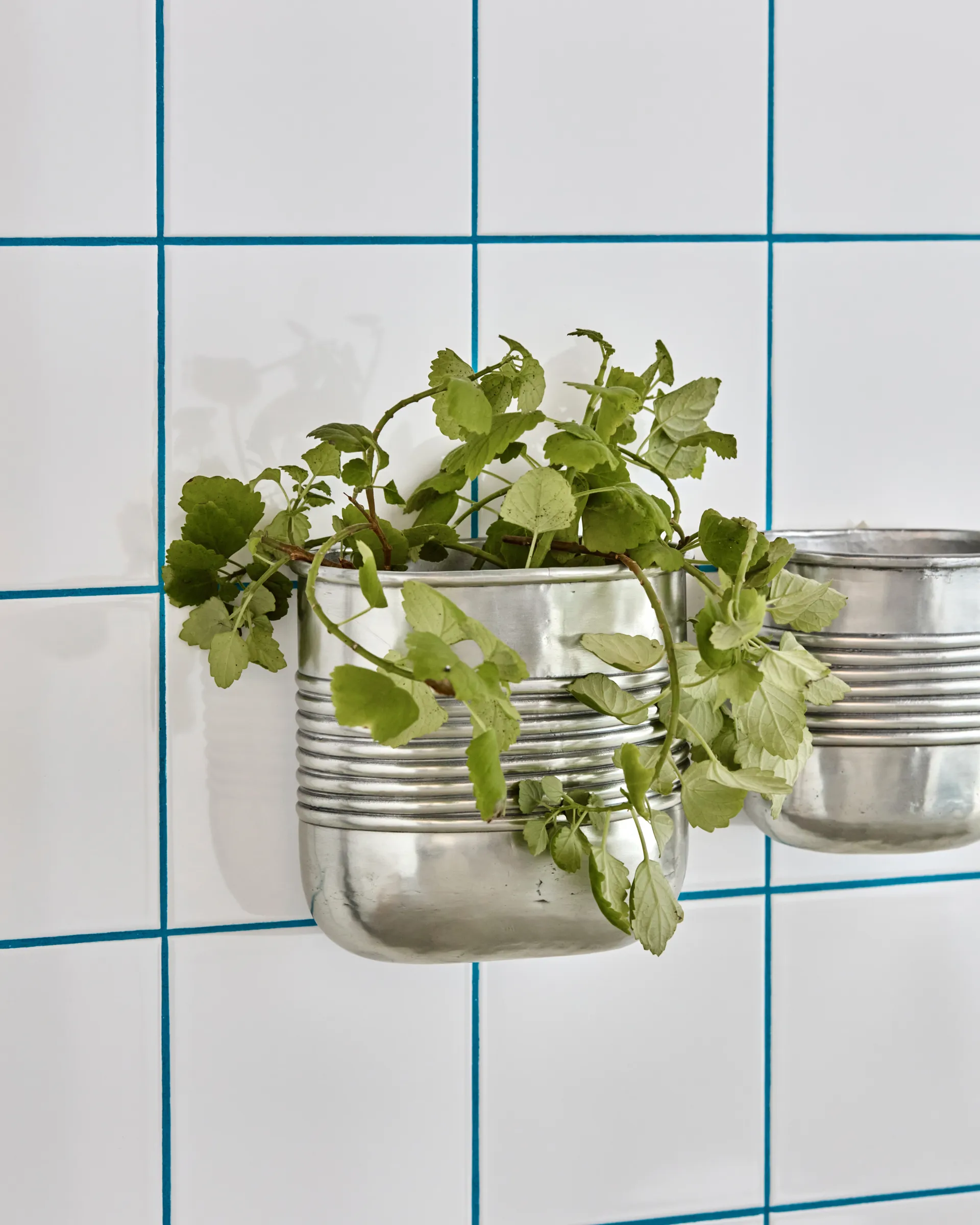 Groove Pflanzgefäß Aluminium oval 2-teilig, Antik Silberfinish House Doctor