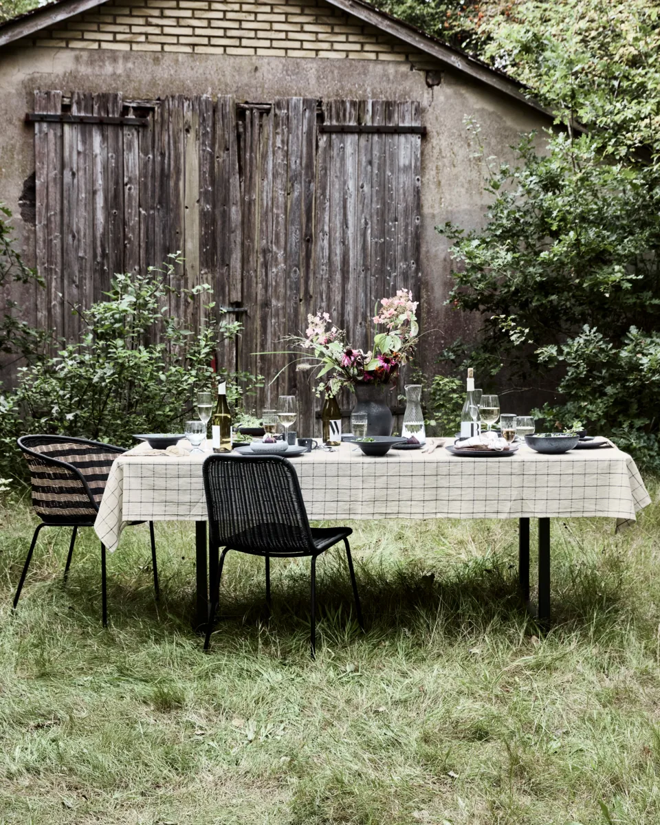 Join Tischdecke 150x260 cm, Black-off white House Doctor