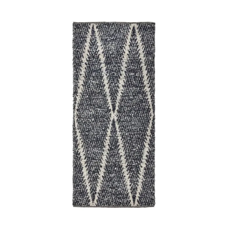 Kin Teppich, Schwarz-Off-White, 90x200 cm House Doctor