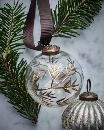 Leaf Weihnachtsbaumkugel Ø7,5 cm 4er pack - Klar-gold - House Doctor