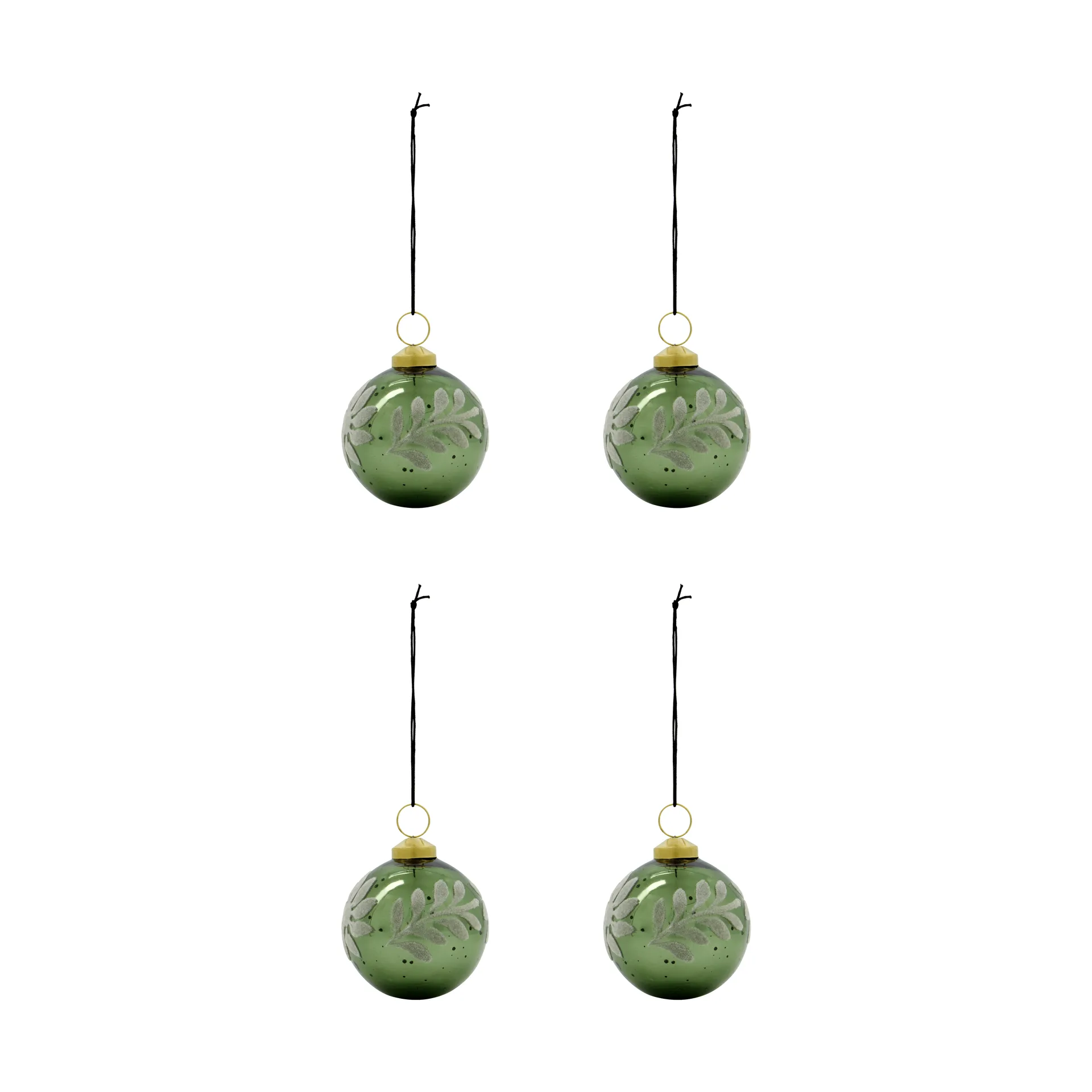 Luto Christbaumkugel 4er Pack, Grün House Doctor