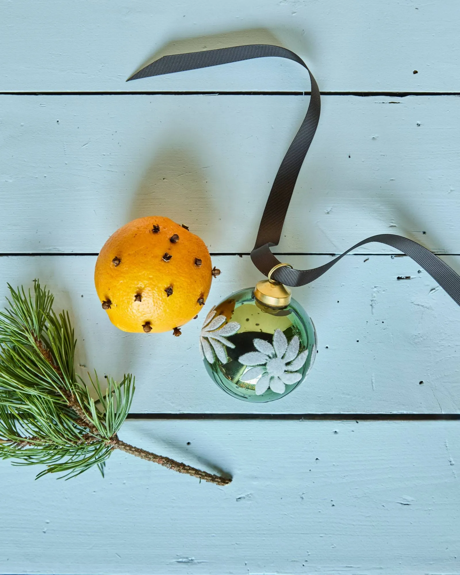 Luto Christbaumkugel 4er Pack, Grün House Doctor