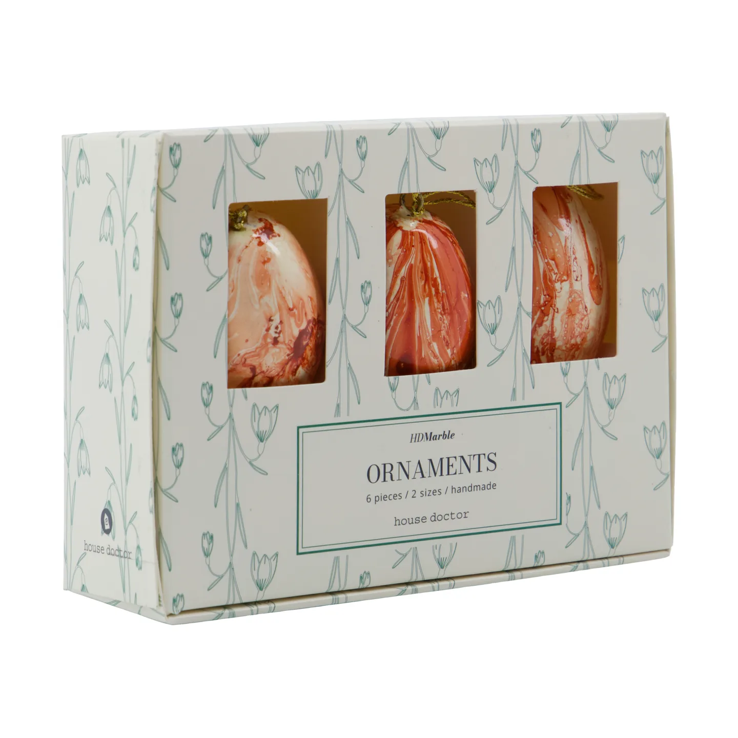 Marble Osterei 6-teilig, Burned red House Doctor