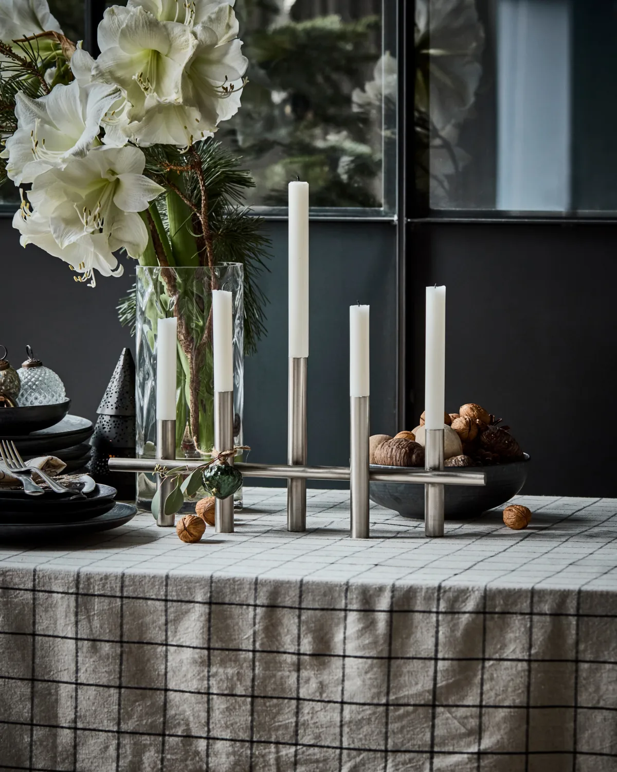 Maxi Kerzenhalter 45 cm, Antiksilber House Doctor