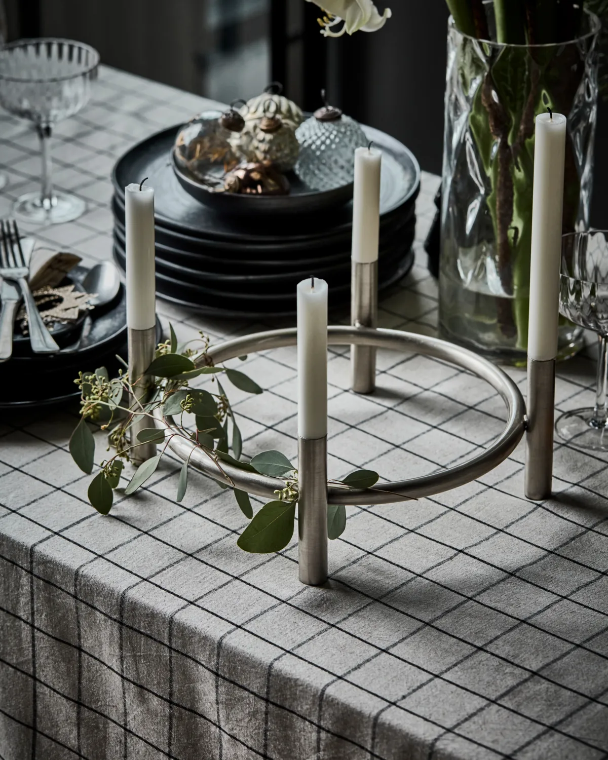 Maxi Kerzenständer 102 cm, Antiksilber House Doctor