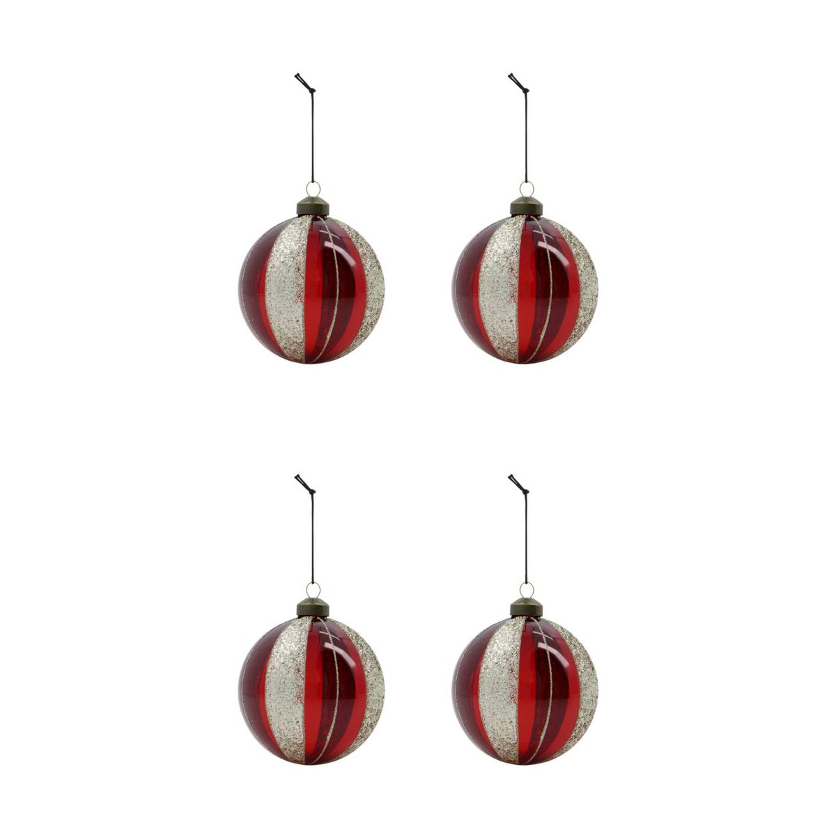 House Doctor Mult Weihnachstkugel Ø10 cm 4er-Pack Weinrot