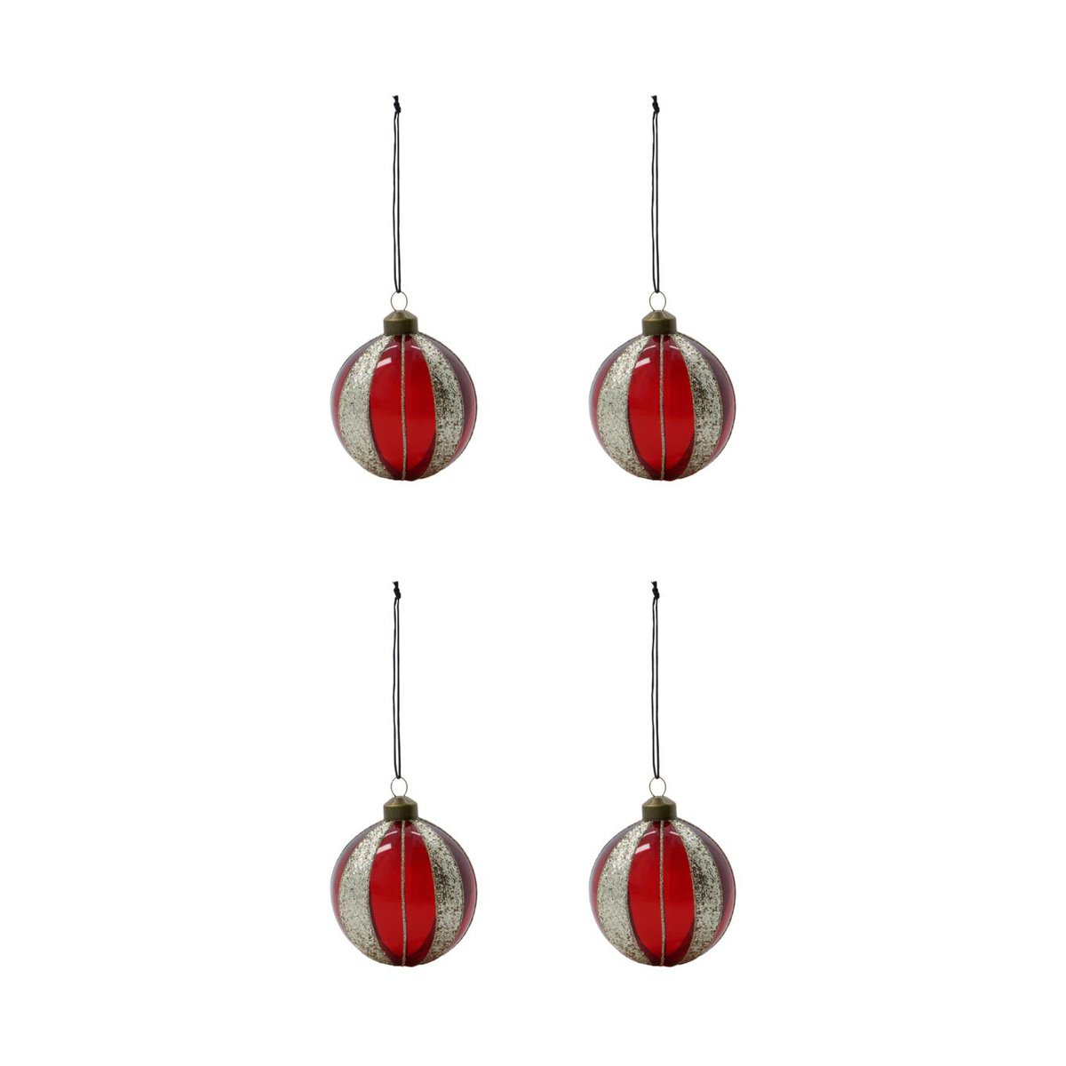 House Doctor Mult Weihnachtskugel Ø8 cm 4er-Pack Weinrot